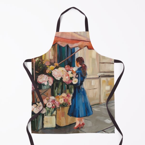 Item preview, Parisian Flower Stall Vignette - Retro Aesthetic Street Life Art designed and sold by CARRAANN.