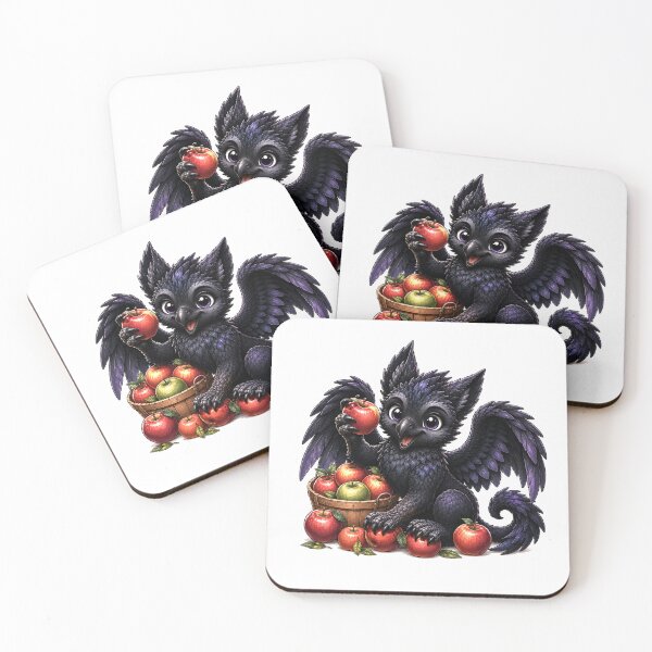 Item preview, Cute Black Griffin with Apples designed and sold by Hatchling Hollow.