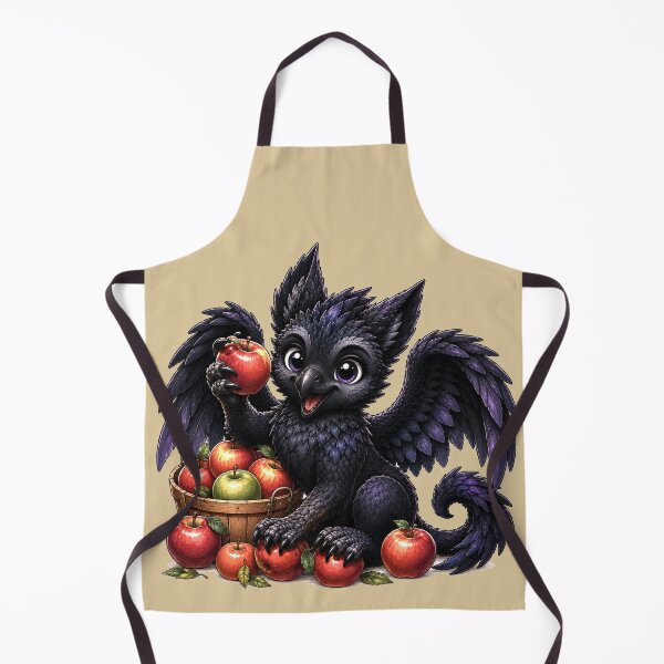 Item preview, Cute Black Griffin with Apples designed and sold by Hatchling Hollow.
