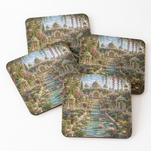 Item preview, Secret Palace Garden with Lotus Pond designed and sold by AnjaSarahArt.