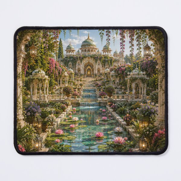 Item preview, Secret Palace Garden with Lotus Pond designed and sold by AnjaSarahArt.