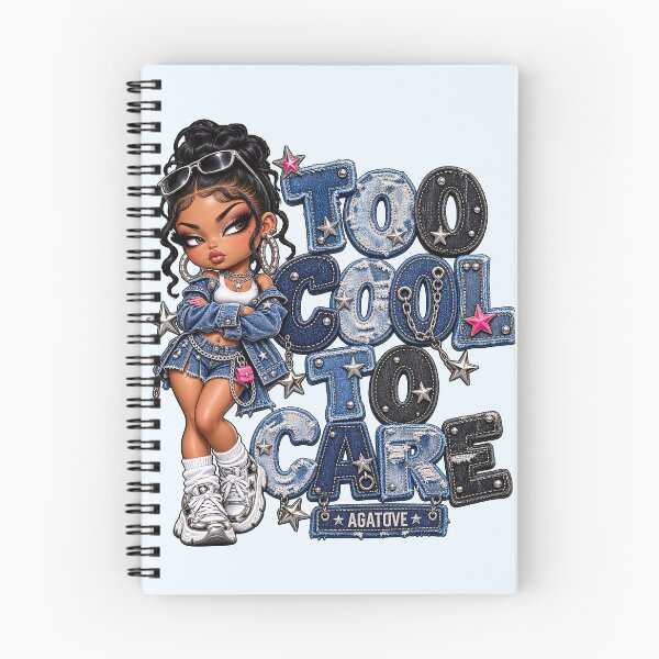 Item preview, Too Cool To Care Denim Y2K Doll Aesthetic Typography  designed and sold by CurrentPhase.