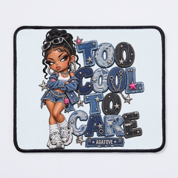 Item preview, Too Cool To Care Denim Y2K Doll Aesthetic Typography  designed and sold by CurrentPhase.
