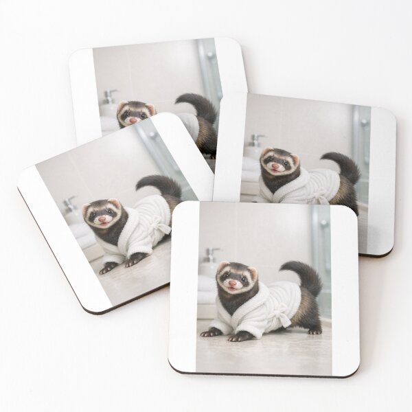 Item preview, Sable Ferret Wearing a Bathrobe designed and sold by Sillytoe.