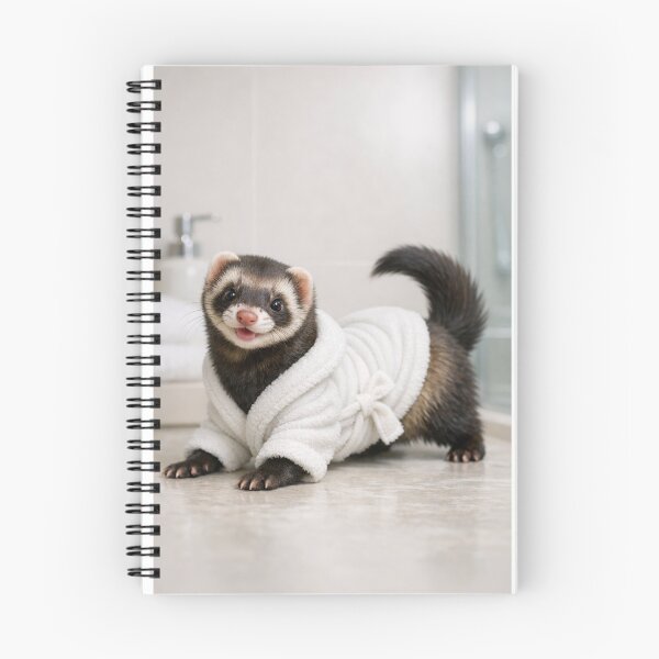 Item preview, Sable Ferret Wearing a Bathrobe designed and sold by Sillytoe.