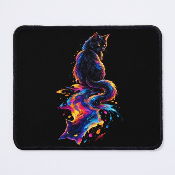 Item preview, Colorful Shadow Cat – Vibrant Black Cat Painterly Art designed and sold by GraphiteRealm.