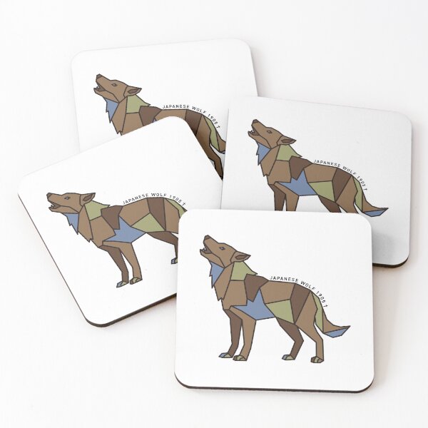 Item preview, Geometric Japanese Wolf - Slate Blue Accent designed and sold by AnimalsKnowAll.