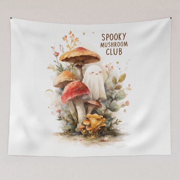 Item preview, Spooky Mushroom Club Ghost designed and sold by Helenaphotoart.