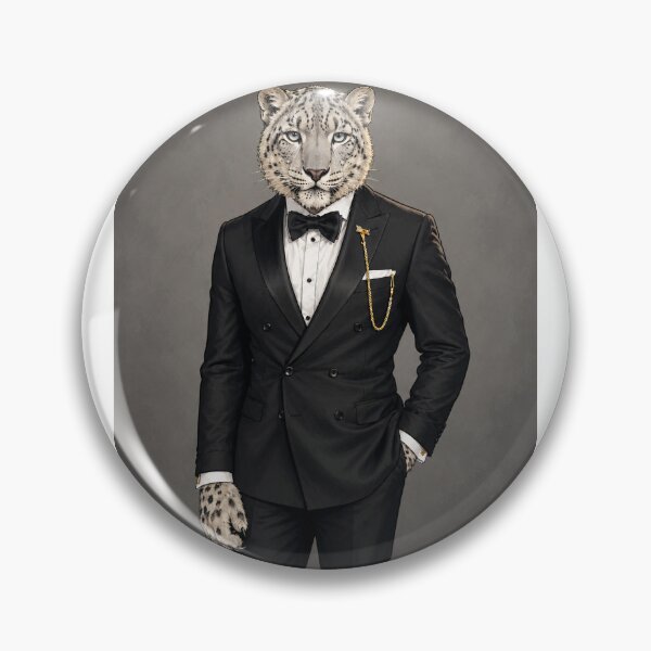 Item preview, The Distinguished Snow Leopard – Black Tie Gentleman designed and sold by NaijaandChi.