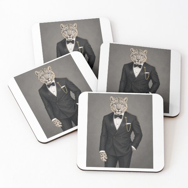 Item preview, The Distinguished Snow Leopard – Black Tie Gentleman designed and sold by NaijaandChi.