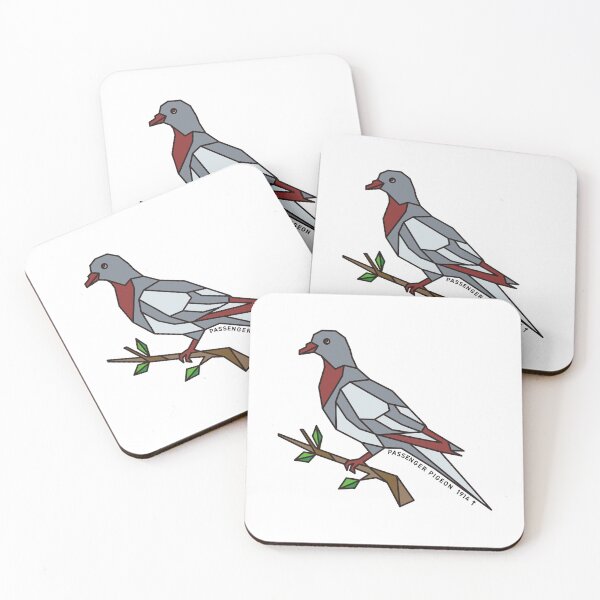 Item preview, Geometric Passenger Pigeon - Brick Red Accent designed and sold by AnimalsKnowAll.