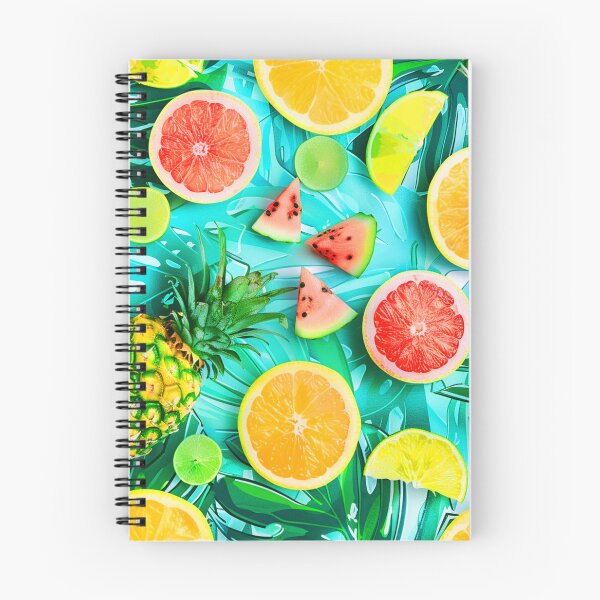 Item preview, Tropical Fruit Medley With Palm Leaves Colorful Art designed and sold by DEC02.