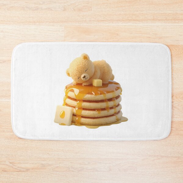 Item preview, Cute 3D Sleeping Baby Bear on Fluffy Pancakes Dessert Sticker designed and sold by VisualVerseLab.
