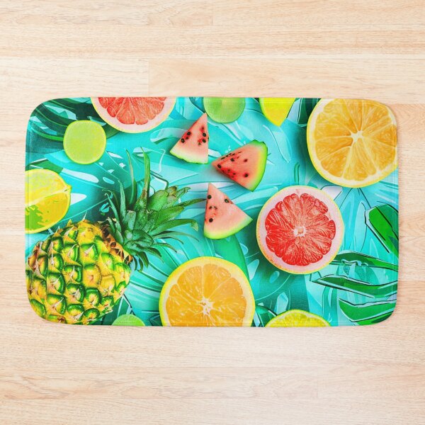 Item preview, Tropical Fruit Medley With Palm Leaves Colorful Art designed and sold by DEC02.