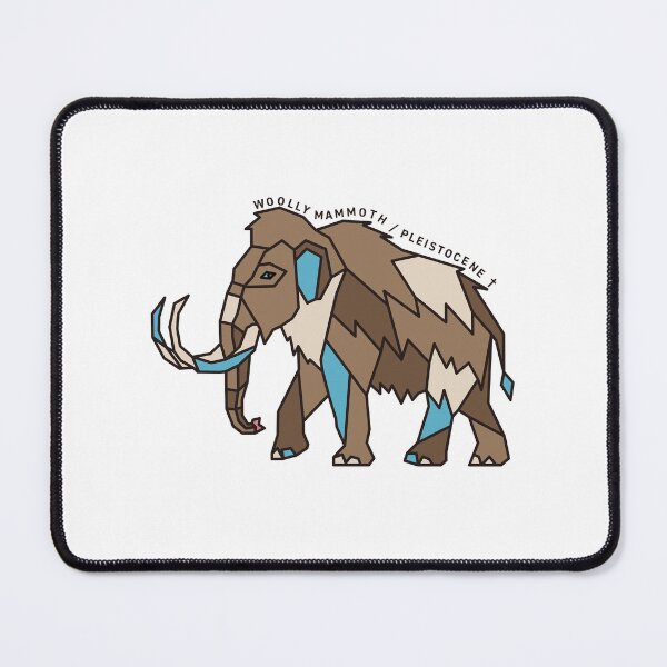 Item preview, Geometric Woolly Mammoth - Sky Blue Accent designed and sold by AnimalsKnowAll.