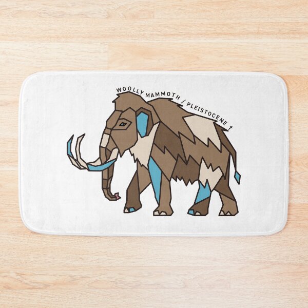 Item preview, Geometric Woolly Mammoth - Sky Blue Accent designed and sold by AnimalsKnowAll.