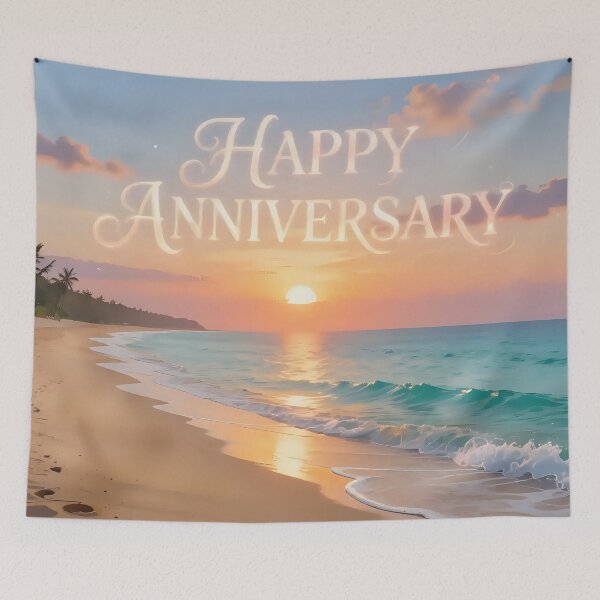 Item preview, Happy Anniversary – Tropical Beach Romance designed and sold by Nomad-Maynard.