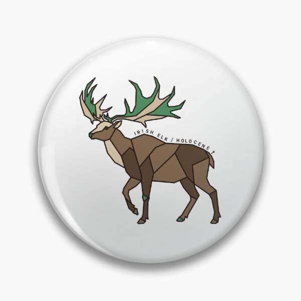 Item preview, Geometric Irish Elk - Moss Green Accent designed and sold by AnimalsKnowAll.