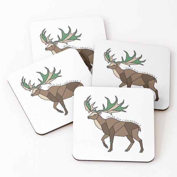 Item preview, Geometric Irish Elk - Moss Green Accent designed and sold by AnimalsKnowAll.