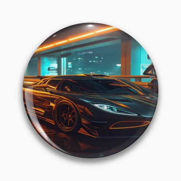 Item preview, Cyberpunk Nordic Hypercar Carbon Gold Art designed and sold by JMAVILA ART.
