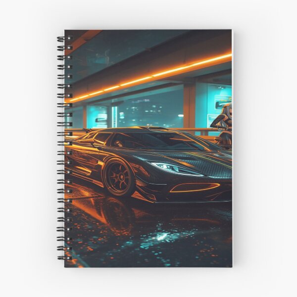 Item preview, Cyberpunk Nordic Hypercar Carbon Gold Art designed and sold by JMAVILA ART.