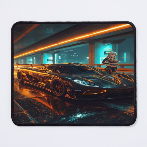 Item preview, Cyberpunk Nordic Hypercar Carbon Gold Art designed and sold by JMAVILA ART.
