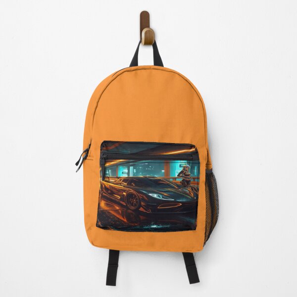 Item preview, Cyberpunk Nordic Hypercar Carbon Gold Art designed and sold by JMAVILA ART.