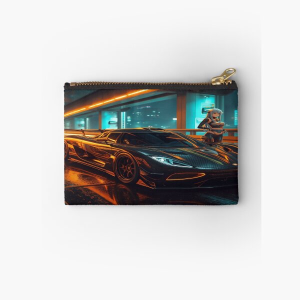 Item preview, Cyberpunk Nordic Hypercar Carbon Gold Art designed and sold by JMAVILA ART.