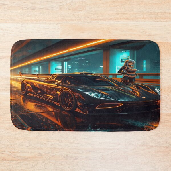 Item preview, Cyberpunk Nordic Hypercar Carbon Gold Art designed and sold by JMAVILA ART.