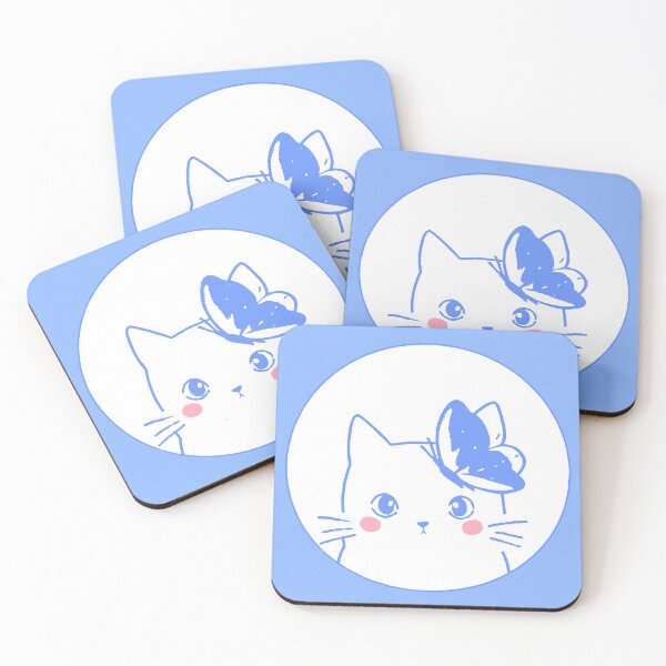 Item preview, Blue Cute Cat Minimalistic  designed and sold by FarieArt.