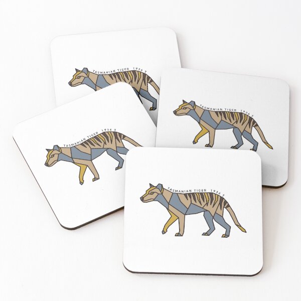 Item preview, Geometric Tasmanian Tiger - Mustard & Grey Accents designed and sold by AnimalsKnowAll.