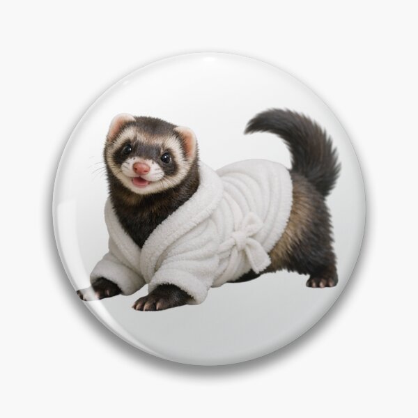 Item preview, Cozy Sable Ferret in a White Bathrobe designed and sold by Sillytoe.
