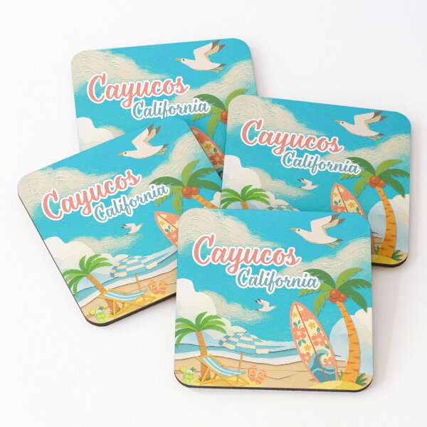 Item preview, Cayucos California Beach Scene - Papercraft Surf Art Souvenir designed and sold by DonnaRaine.