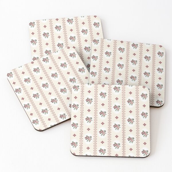 Item preview, Farmhouse Floral Ticking Stripe in Dusty Rose designed and sold by YesterdayColl.