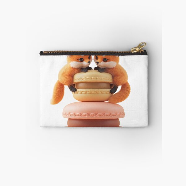 Item preview, Cute 3D Baby Fox Siblings Climbing Pastel Macarons Sticker designed and sold by VisualVerseLab.