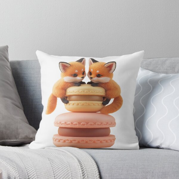 Item preview, Cute 3D Baby Fox Siblings Climbing Pastel Macarons Sticker designed and sold by VisualVerseLab.