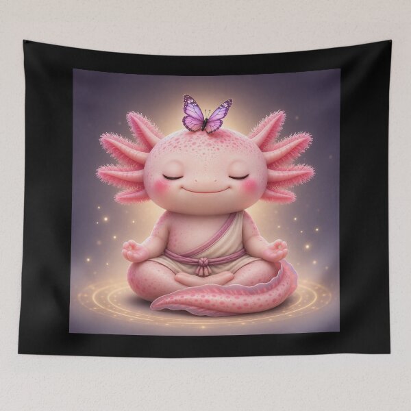 Item preview, Axolotl in Meditation – Zen and Butterfly designed and sold by Axokris.
