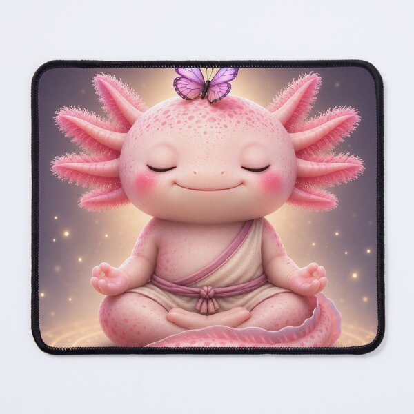 Item preview, Axolotl in Meditation – Zen and Butterfly designed and sold by Axokris.