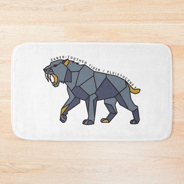 Item preview, Geometric Saber-Toothed Tiger - Mustard & Grey Accents designed and sold by AnimalsKnowAll.