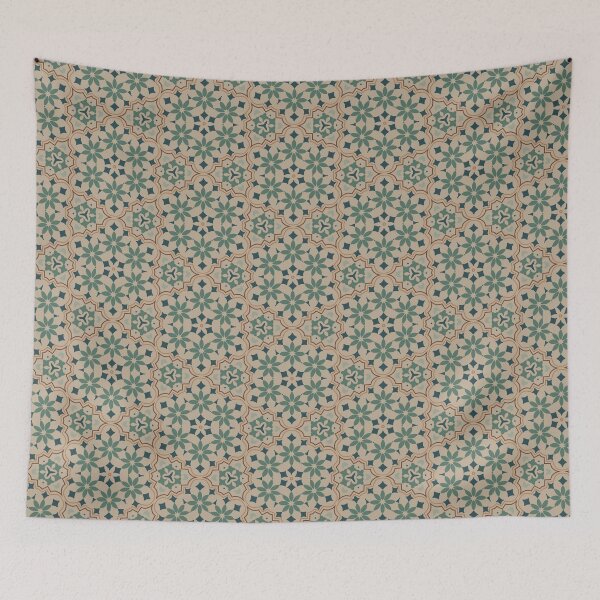 Item preview, Floral mosaic beige designed and sold by Ana Gorozpe.