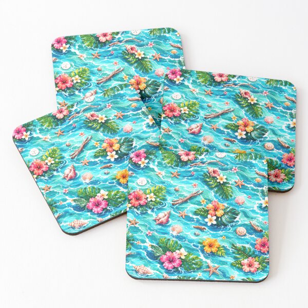 Item preview, Summer Fantasy Flowers, Palm Leaves, Shells, Ocean Pattern designed and sold by DEC02.