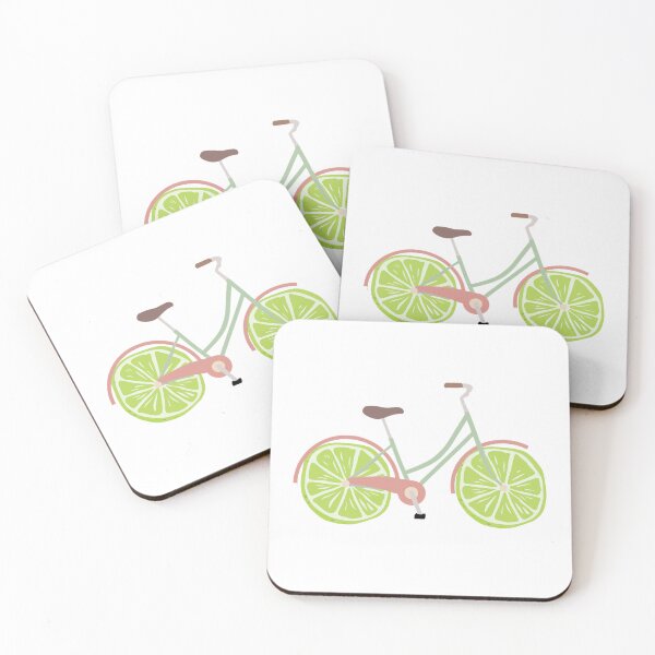 Artikelvorschau, Wandbild mit Fahrradmotiv in Limettengrün, Kunstdruck mit Zitrusmotiv, verspielte Fahrraddekoration, Retro-Illustration entworfen und verkauft von RickE.