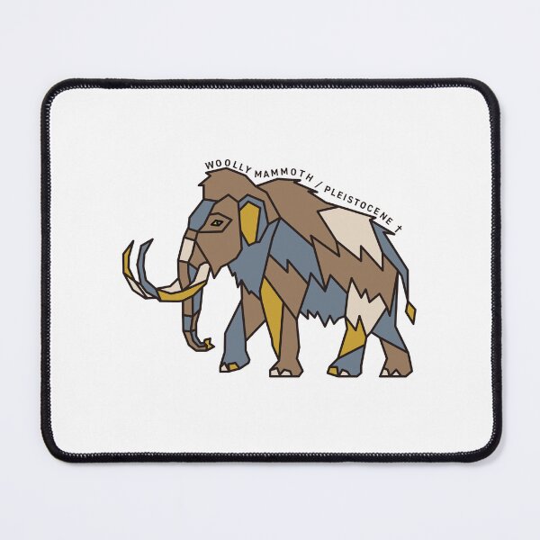 Item preview, Geometric Woolly Mammoth - Mustard & Grey Accents designed and sold by AnimalsKnowAll.
