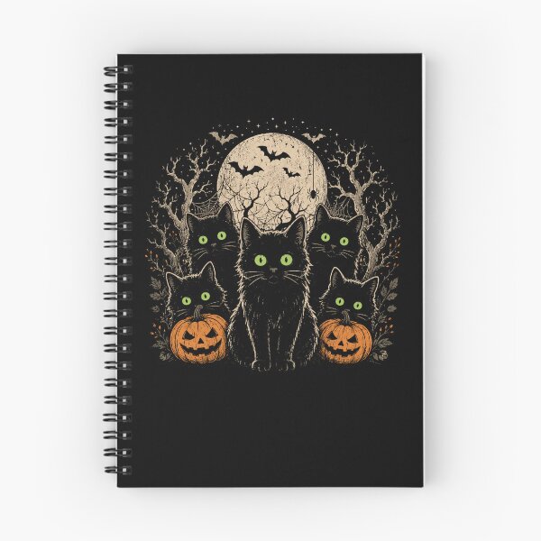 Item preview, Five Black Cats Halloween Moon Retro Vintage designed and sold by Moizento.