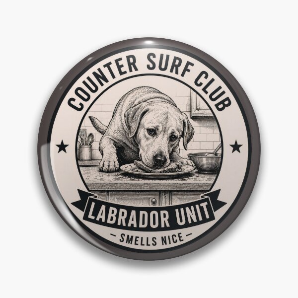 Artikelvorschau, Counter Surf Club – Labrador-Einheit – Logo mit Labrador-Hundeabzeichen (riecht gut/lustig) entworfen und verkauft von Halejo68.