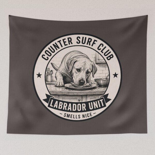 Item preview, Counter Surf Club - Labrador Unit - Smells Nice/Funny Labrador Dog Badge Logo  designed and sold by Halejo68.