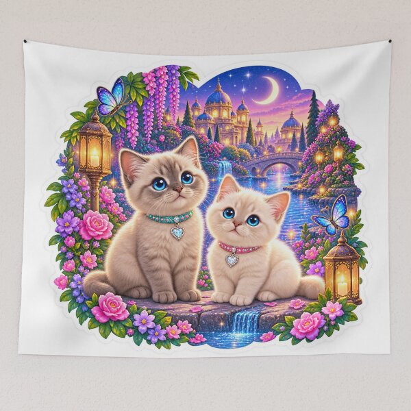 Artikelvorschau, Cute Fantasy Kittens Magical Garden entworfen und verkauft von AnjaSarahArt.