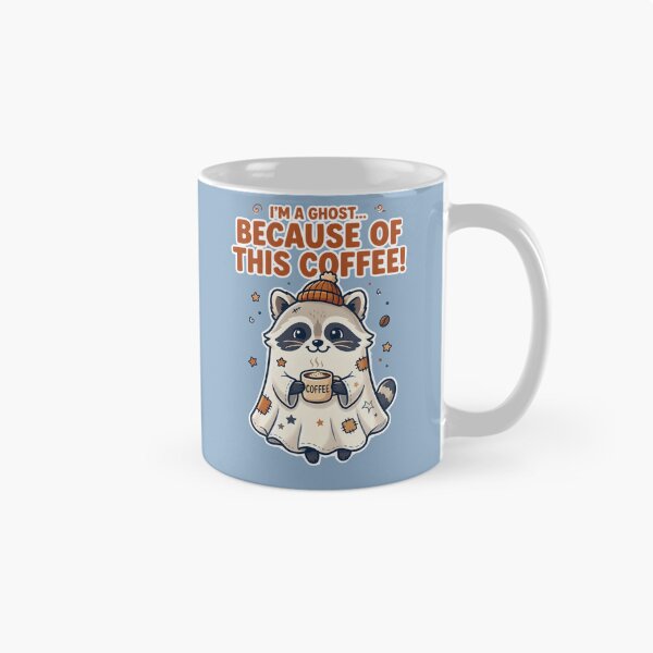 Item preview, I'm a ghost...Because of this coffee! - Raccoon with Halloween coffee designed and sold by ParadoxParadox.