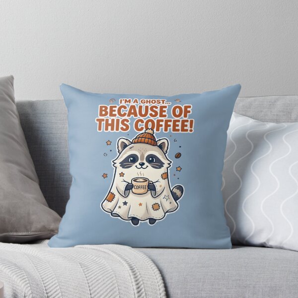 Item preview, I'm a ghost...Because of this coffee! - Raccoon with Halloween coffee designed and sold by ParadoxParadox.
