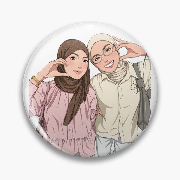 Artikelvorschau, Hijab-Frauen – beste Freundin für immer – Outfit-Illustration (Vektorgrafik) entworfen und verkauft von sabartgunpla.